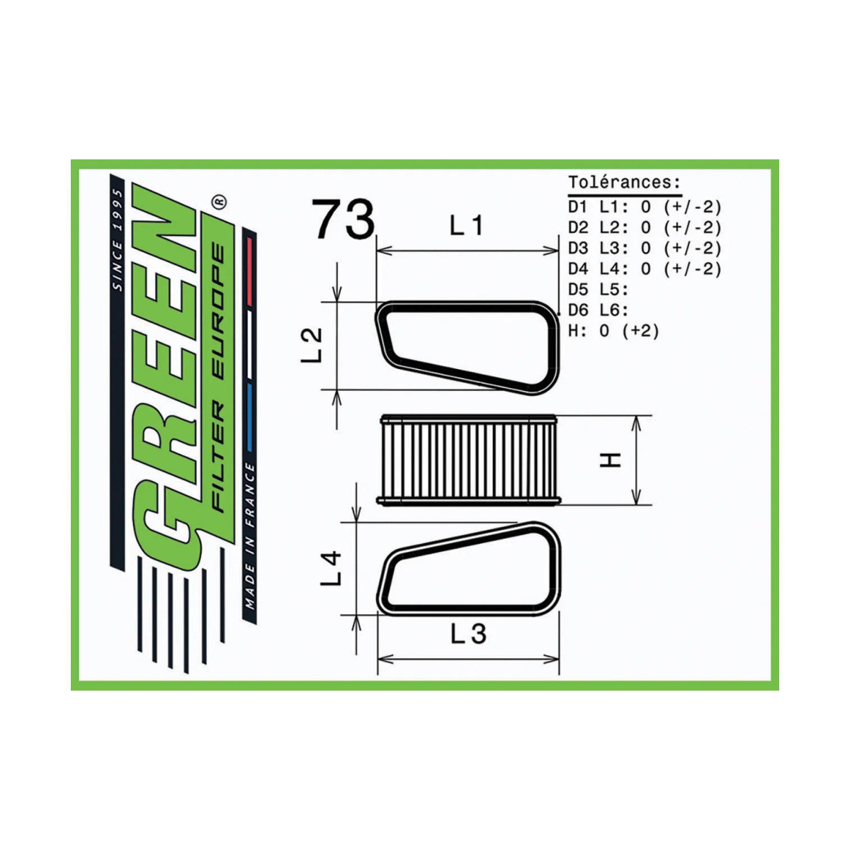 Filtre à Air Green BMW E91/E92/E93 M3 V8 - GR-G491615 - G491615 - 3661768464199