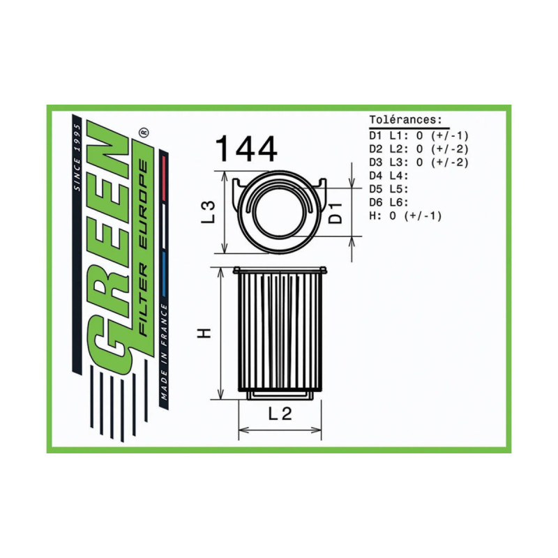 Green Air Filter Golf VI 1.4L TSI 122CH - GR-G591017 - G591017 - 3661768486108