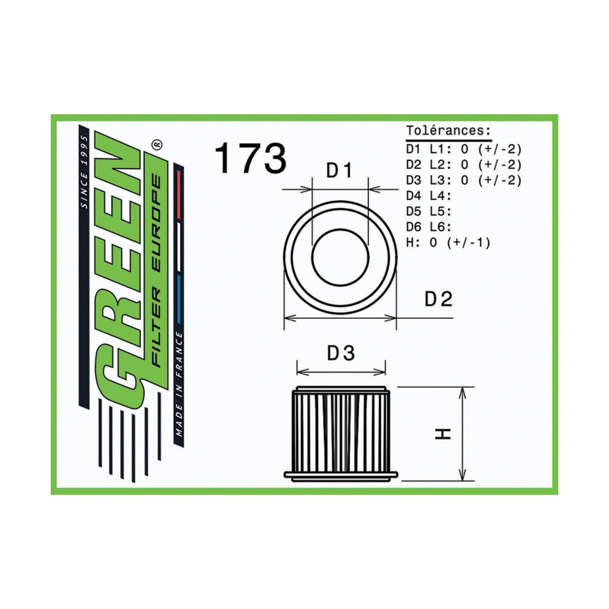 Filtre à air de remplacement origine GREEN FILTER Ford FOCUS III 2,3L RS - GR-G791017 - G791017 - 3661768671764