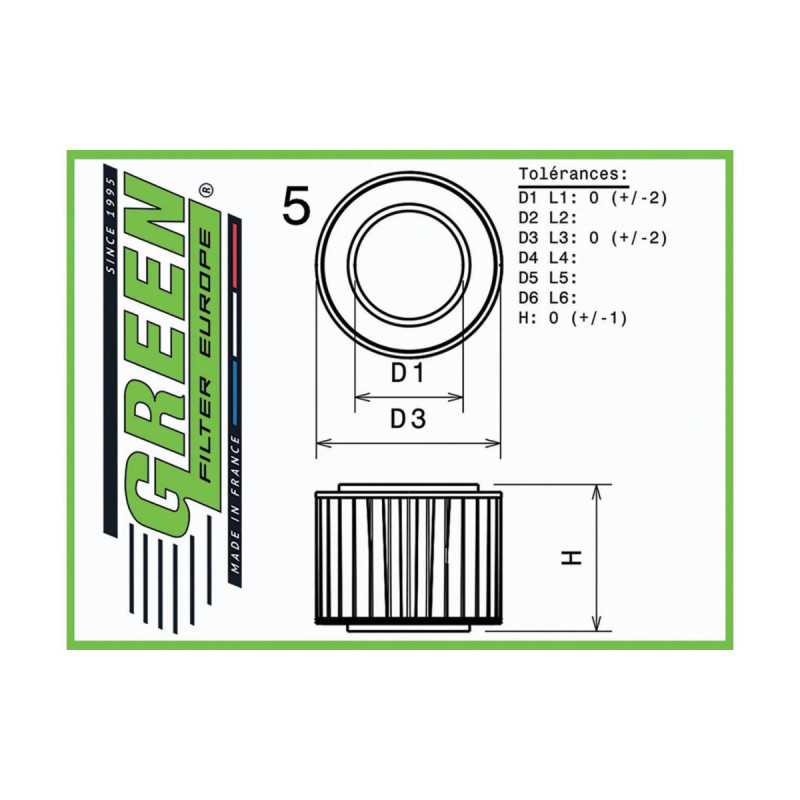 Filtre à air de remplacement origine GREEN FILTER Renault R18 TL/GTL 78-86 - GR-R092297 - R092297 - 3700161106432