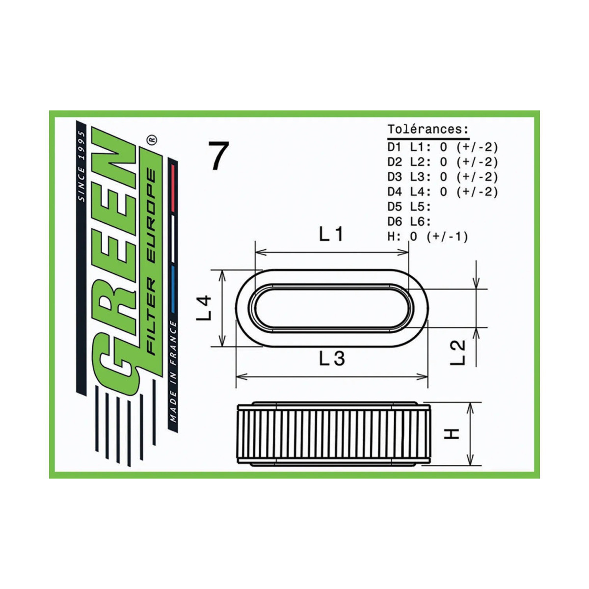 Origineel vervangingsluchtfilter GREEN FILTER Renault Clio Williams - GR-R198353 - R198353 - 3661768383827