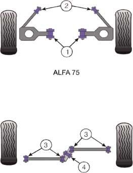 Silent-Bloc Powerflex Assale Posteriore Alfa Romeo GTV 6 / 75 Centre (1 Pezzo) - PF-R01211 - PFR1-211 - 5055676500076