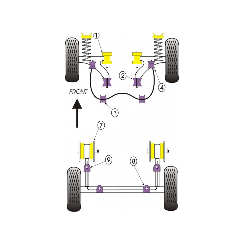 Silentbloc Powerflex pentru fixarea carcasei sistemului de direcție Volkswagen Golf 1 (1 bucată) - PF-F85229-1 - PFF85-229 - 5055676510549