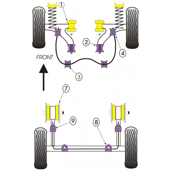 Silentbloc Powerflex pentru fixarea carcasei sistemului de direcție Volkswagen Golf 1 (1 bucată) - PF-F85229-1 - PFF85-229 - 5055676510549