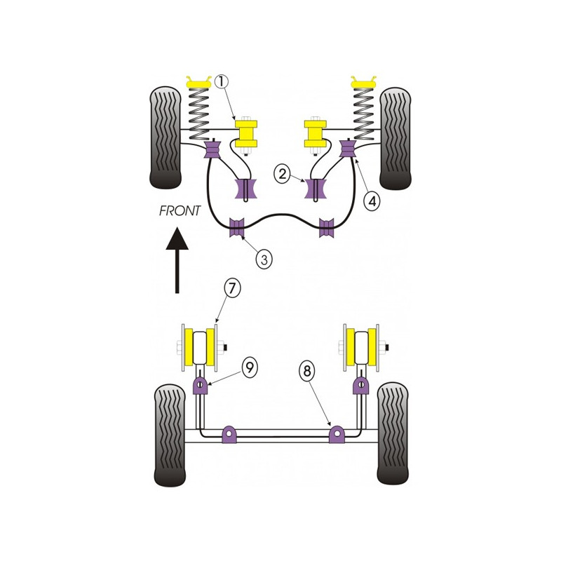 Silentbloc Powerflex pentru fixarea carcasei sistemului de direcție Volkswagen Golf 1 (1 bucată) - PF-F85230-1 - PFF85-230 - 5055676510556