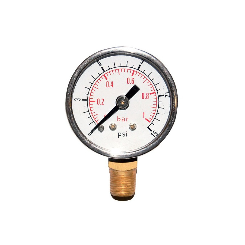 Manometer 0 -1 bar (1/8x27 NPF) 0-15 Psi - M-MAN1B - FPG001 - 3661768032565