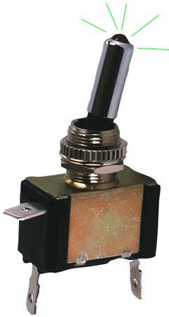 Switch ON / OFF Metal with Green LED - LU-K894V - 3661768058619