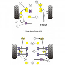 Silent-Bloc Powerflex Bras Arrière Postérieur Sunny GTiR (2 Pièces)