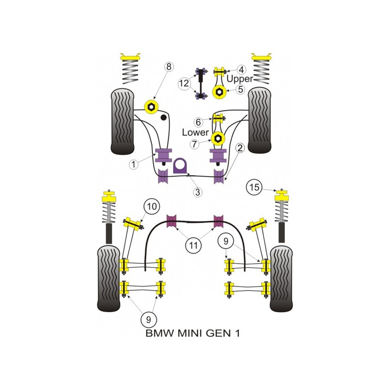 Silent-Bloc Powerflex Anti-Roll Driehoek voor 22.5mm (2 delen) - PF-F5102-225-2 - PFF5-102-225 - 5055676501165