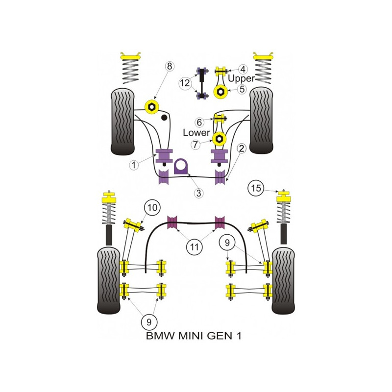 Silent-Bloc Powerflex Piantone dello Sterzo Mini (1 Pezzo) - PF-F5103 - PFF5-103 - 5055676501189