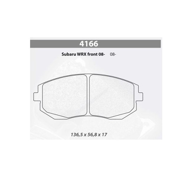 Brake Pads  CL Brakes RC6 Front Subaru WRX 2.5 08-10 - CL-4166-RC6 - 4166RC6 - 3661768289631