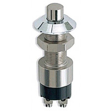 Bouton / Intérrupteur Poussoir Chromé 30A