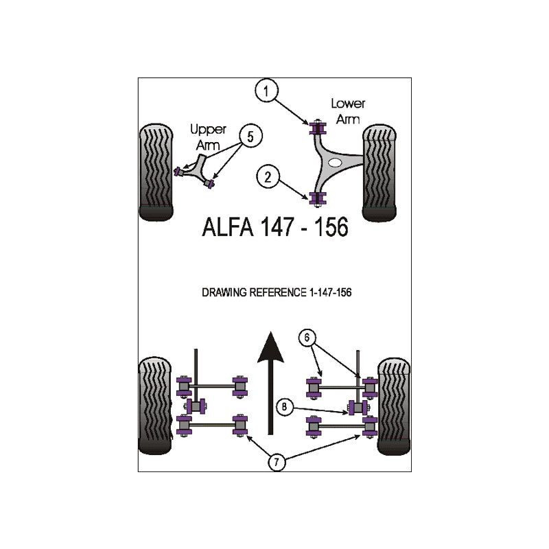 Silentbloc Powerflex pentru bară antiruliu Alfa Romeo 147 / 156 / GT 14 mm (2 bucăți) - PF-R01819-14-2 - PFR1-819-14 - 5055676500427