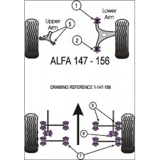 Silent-Bloc Powerflex Barre Anti-Roulis Alfa Romeo 147 / 156 / GT 14mm (2 Pièces)