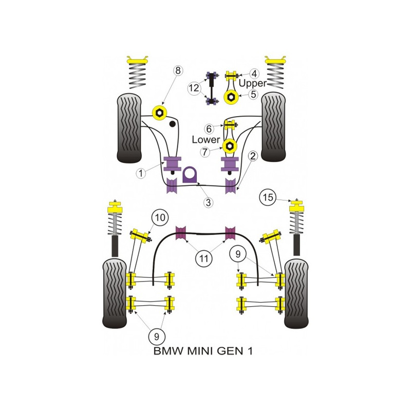 Silentbloc Powerflex triunghiular anti-ruliu față 16 mm (2 bucăți) - PF-F5102-16-2 - PFF5-102-16 - 5055676501158