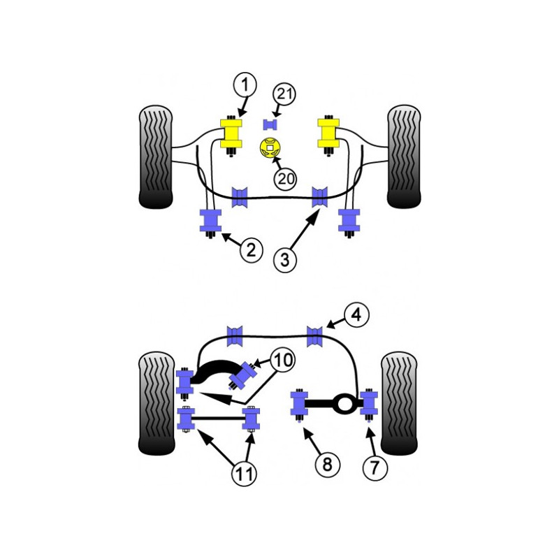 Powerflex Bushing Front Lower Wishbone Rear Bush Ford Focus MK2 (2 Pieces) - PF-F191202-2 - PFF19-1202 - 5055676502940