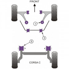 Silent-Bloc Powerflex Barre Anti-Roulis Diamètre 18mm Opel Corsa C (2 Pièces)