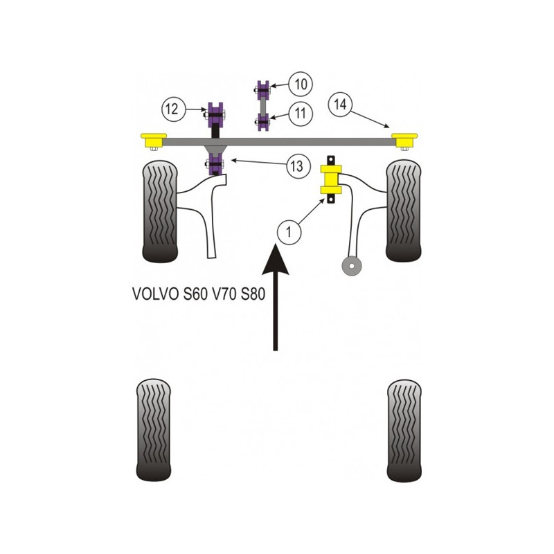 Silentbloc Powerflex pentru suportul motorului Volvo S70 (1 bucată) - PF-F88103 - PFF88-103 - 5055676511232