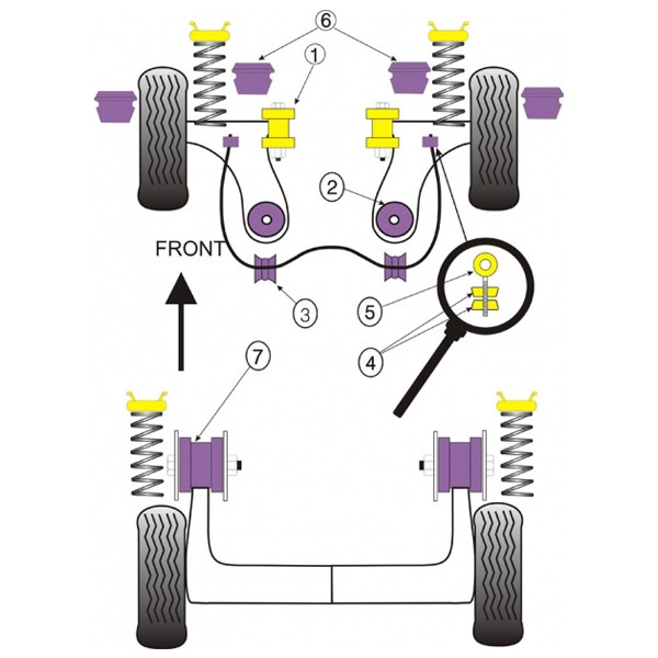 Powerflex Bushing Steering Arm to Rack Bush Volkswagen Golf 2 ss DA (2 Pieces) - PF-F85231-1 - PFF85-231 - 5055676510563