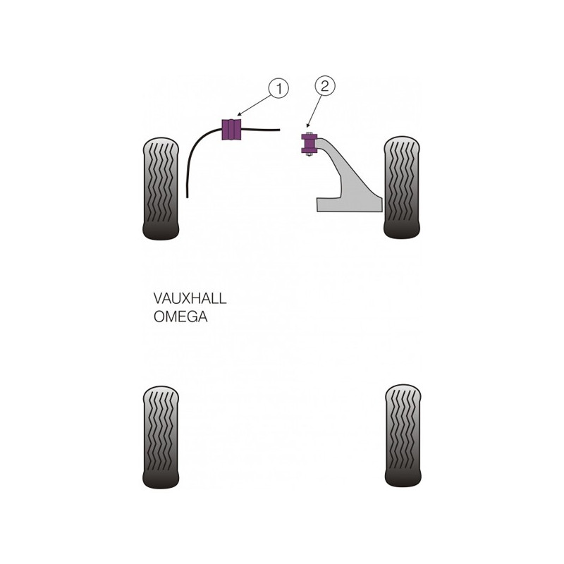 Silentbloc Powerflex pentru bară antiruliu față Opel Omega B (2 bucăți) - PF-F8090126-2 - PFF80-901-26 - 5055676510129