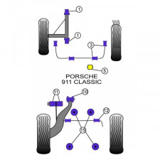 Silent-Bloc Powerflex Colonne Direction Porsche 911 1977 - 1986 (4 Pièces)