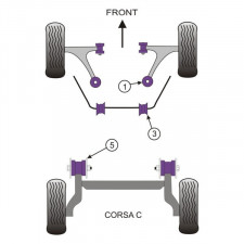 Silent-Bloc Powerflex Arrière Triangle Avant Opel Corsa C (2 Pièces)