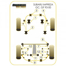Silent-Bloc Powerflex Black Différentiel Arrière Subaru Impreza 1993-2000 (2 Pièces)