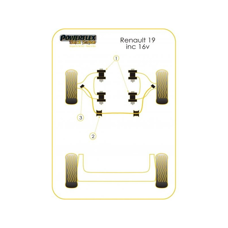 Silentbloc Powerflex Bară antiruliu, diametru 22 mm, R19 16S (2 bucăți) - PF-F6020722-2N - PFF60-207-22BLK - 5055676516343