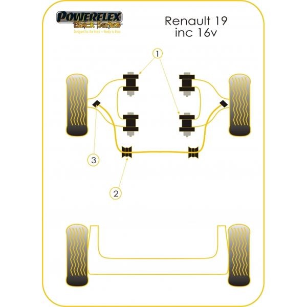 Silentbloc Powerflex Bară antiruliu Diametru 23 mm R19 16S (2 bucăți) - PF-F6020723-2N - PFF60-207-23BLK - 5055676513601