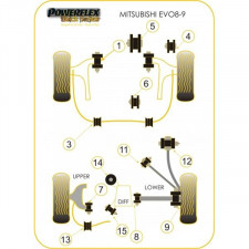 Silent-Bloc Powerflex Black Barre Anti-Roulis Avant Mitsubishi Evo 8 - 9 (2 Pièces)