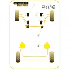 Silent-Bloc Powerflex Black Barre Anti-Roulis Diamètre 22mm Peugeot 205 / 309 GTI (2 Pièces)