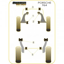 Silent-Bloc Powerflex Black Triangle Avant Porsche 911 / 3.6 / 964 / 993 (2 Pièces)