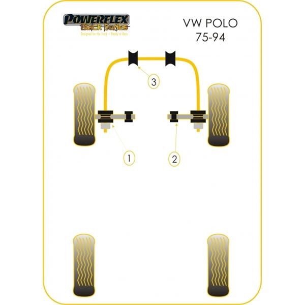Silentbloc Powerflex Black pentru bară antiruliu față Volkswagen Polo G40 (2 bucăți) - PF-F85105-2N - PFF85-105BLK - 5055676514035