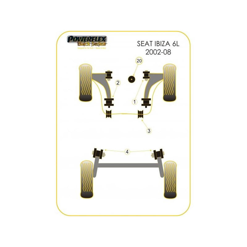 Silentbloc Powerflex Black pentru suportul motorului față Seat Ibiza 2002- (1 bucată) - PF-F85620N - PFF85-620BLK - 5055676522535