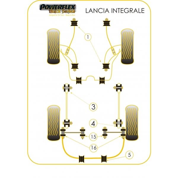 Silentbloc Powerflex Black – Inel spate pentru trenul spate interior Lancia Delta 16S (2 bucăți) - PF-R30308-2N - PFR30-308BLK - 5055676513328