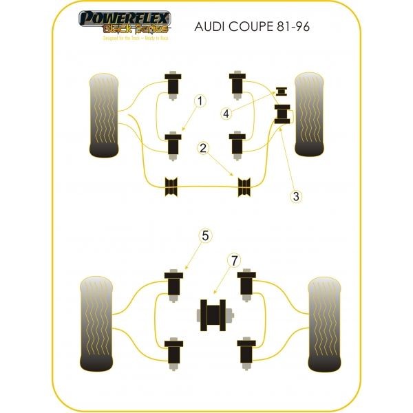 Powerflex Bushing Black Rear Lower Arm Front Bush Audi (2 Pieces) - PF-R03205-2N - PFR3-205BLK - 5055676520449