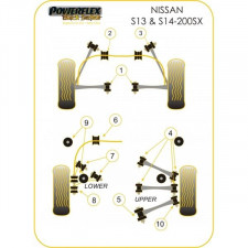 Powerflex Bushing Black Rear Tie Bar Front Bush Nissan S13 (4 Pieces)