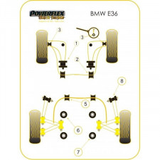 Silent-Bloc Powerflex Black Supérieur Avant de Pont Arrière BMW E36 (2 Pièces)