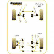 Silent-Bloc Powerflex Black Bras Supérieur Arrière Extérieur Porsche 996 1997-2005 (2 Pièces)