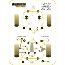 Silent-Bloc Powerflex Black Arrière Bras Arrière Subaru 07-10 / 08-10 (2 Pièces)
