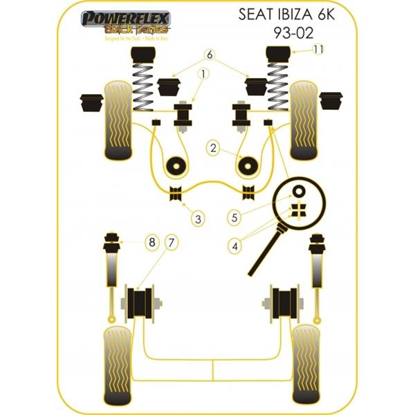 Silentbloc Powerflex Black pentru brațul spate Seat Ibiza 1992-1999 (2 bucăți) - PF-R85615-2N - PFR85-615BLK - 5055676515612