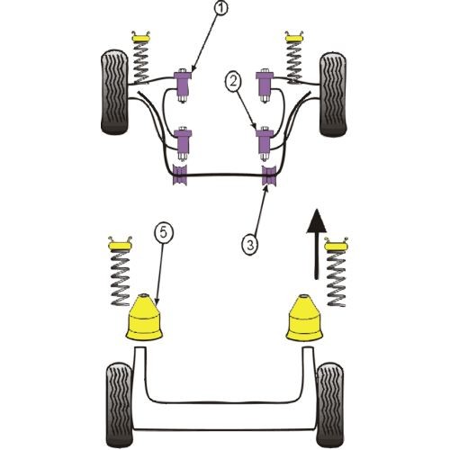 Silentbloc Powerflex pentru bară antiruliu Peugeot 205 / 309 GTI 17 mm (2 bucăți) - PF-F5021517-2 - PFF50-215-17 - 5055676506160