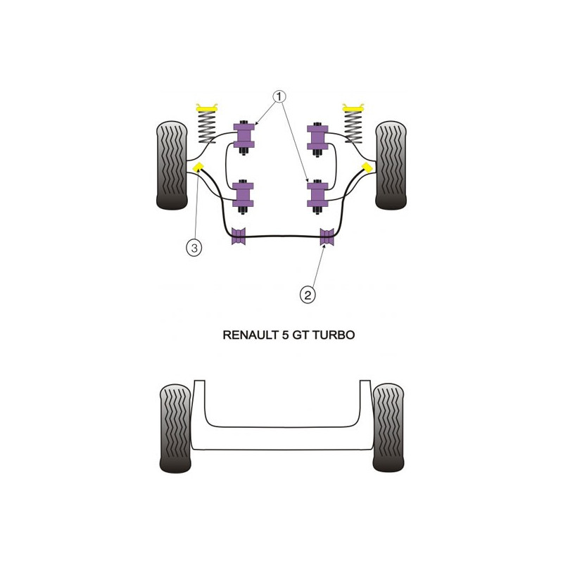 Silentbloc Powerflex pentru bară antiruliu, diametru 23 mm, Renault R5 GT Turbo (2 bucăți) - PF-F60104-2 - PFF60-104 - 5055676506870