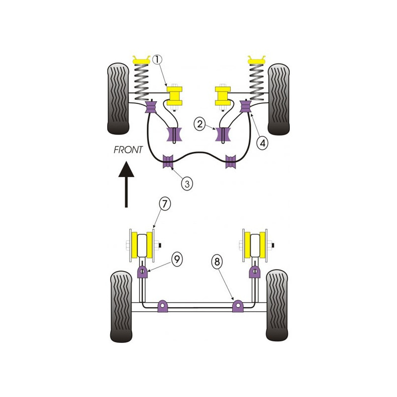 Silent-Bloc Powerflex Achterarm Volkswagen Golf 1 (2 stuks) - PF-R85220-2 - PFR85-220 - 5055676510501