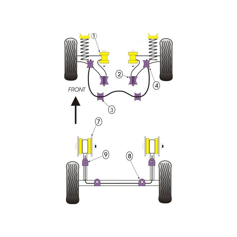 Silentbloc Powerflex pentru bară antiruliu spate Volkswagen Golf 1 (2 bucăți) - PF-R85226-2 - PFR85-226 - 5055676510532