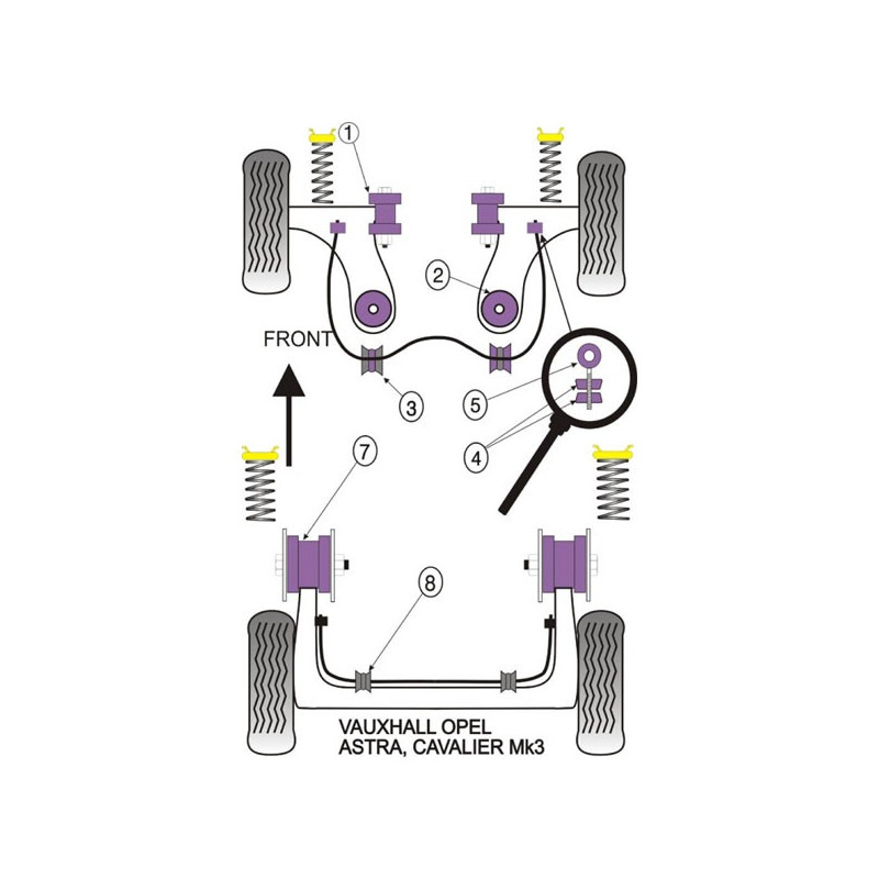 Silentbloc Powerflex pentru bară antiruliu, diametru 24, Opel Astra / Vectra (2 bucăți) - PF-F8040924-2 - PFF80-409-24 - 5055676509857
