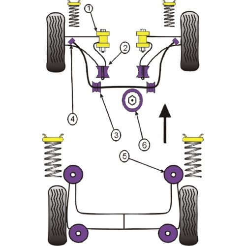 Silentbloc Powerflex pentru suportul inferior al motorului Citroën Saxo (1 bucată) - PF-F50106 - PFF50-106 - 5055676506139