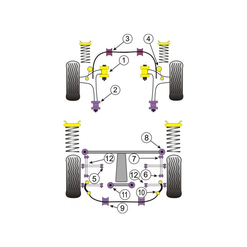 Silentblocuri Powerflex Road pentru diferențialul spate Subaru (2 bucăți) - PF-R69122-2 - PFR69-122 - 5055676508324