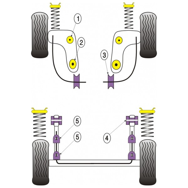 Silentbloc Powerflex pentru brațul spate Ford Escort MK5 / 6 (2 bucăți) - PF-R19607-2 - PFR19-607 - 5055676503664