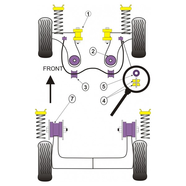 Silent-Bloc Powerflex Triangle Avant Intérieur (arrière) Volkswagen Polo MK3 6N (2 Pièces) - PF-F85402-2 - PFF85-402 - 5055676510716
